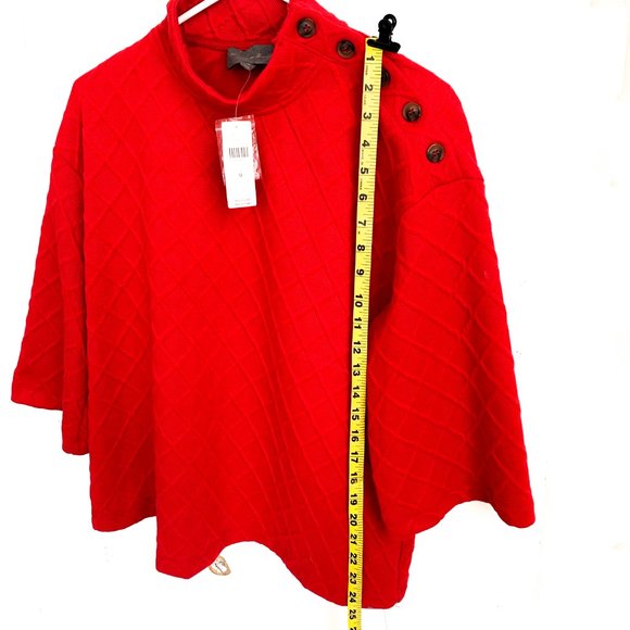NWT anthropologie mollie button-shoulder top red M - Picture 3 of 6